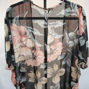 Women's Olive Tree Garden Print Kimono